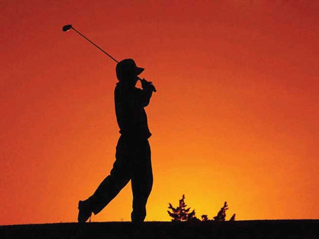 golf sunset