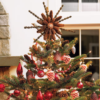 pinecone Christmas tree topper nature decor